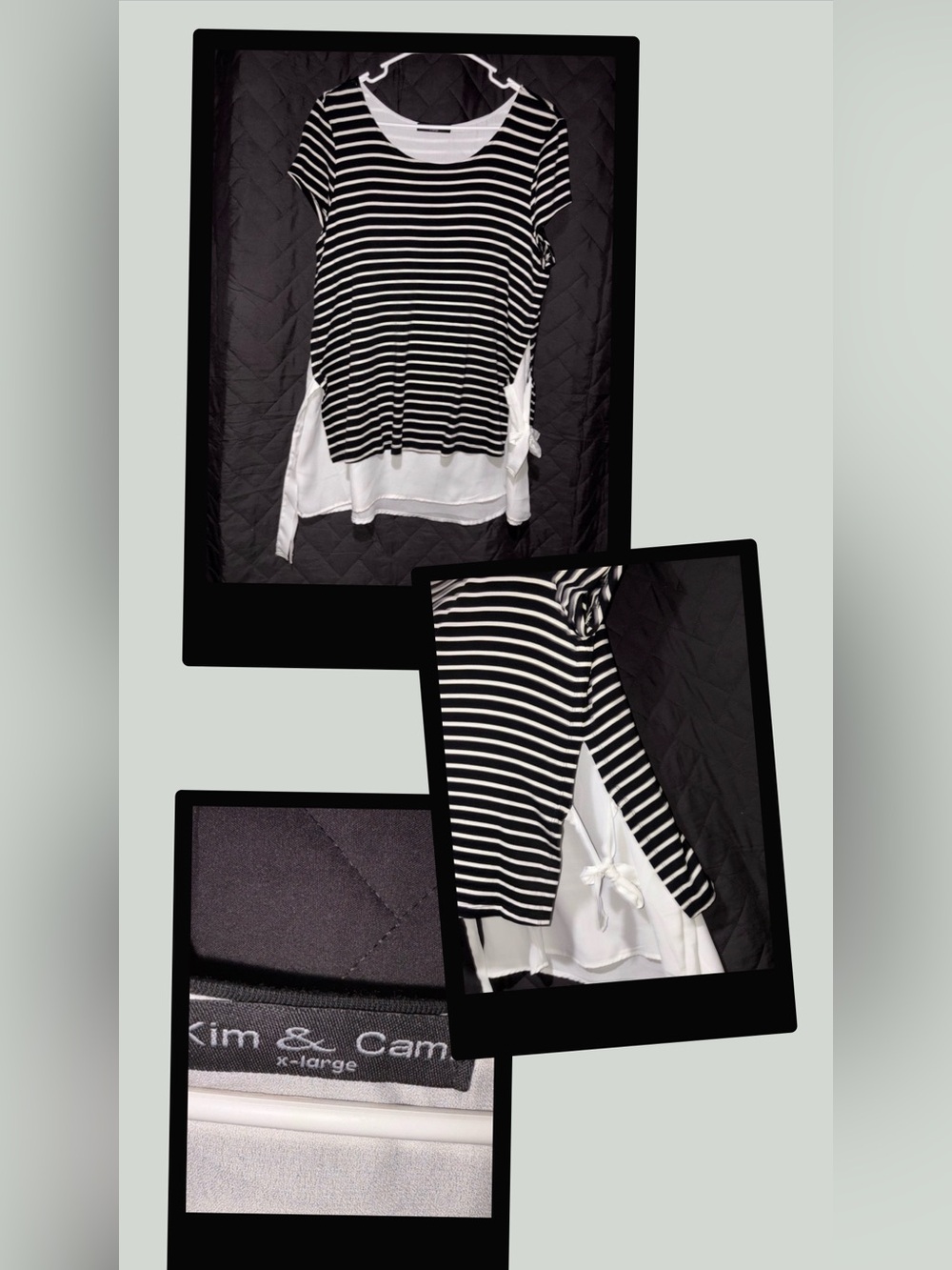 Kim & Cami Black and White Blouse #1241